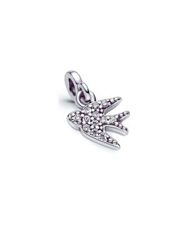 Charm Mini Ave Golondrina con Circones En Plata 925