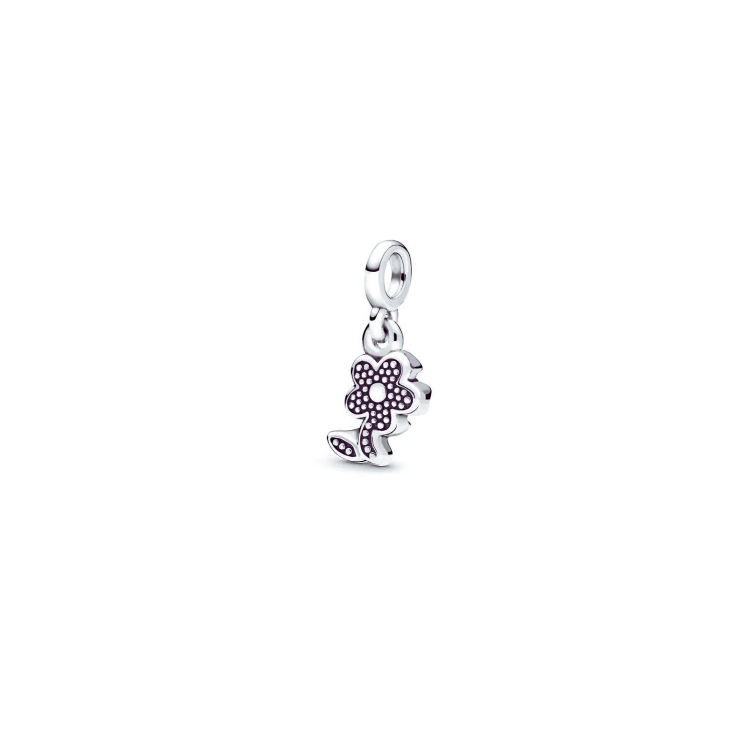 Charm Mini Flor Colorida con Circones En Plata 925 - Imagen 2