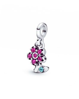 Charm Mini Flor Colorida con Circones En Plata 925