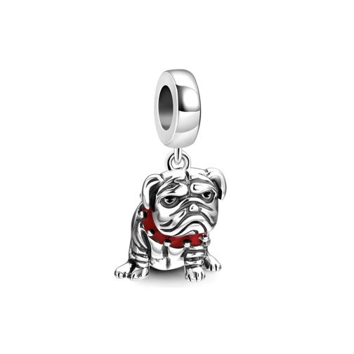 Anello Bulldog Inglese in Argento e Smalto - Ottaviano Vintage