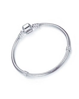 Pulsera Broche Barril Clásico En Plata 925