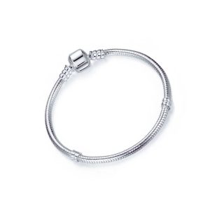 Pulsera Broche Barril Clásico En Plata 925