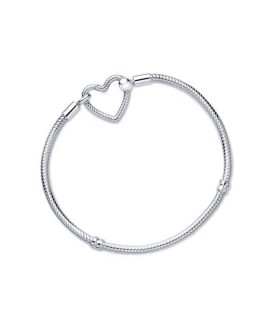 Pulsera Broche Corazón Trenzado En Plata 925