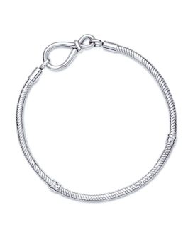 Pulsera Broche Lazo Infinito En Plata 925