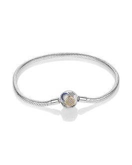 Pulsera Broche Sol, Media Luna y Estrellas En Plata 925