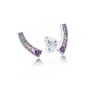 Aros Arcos Circones Coloridos En Plata 925