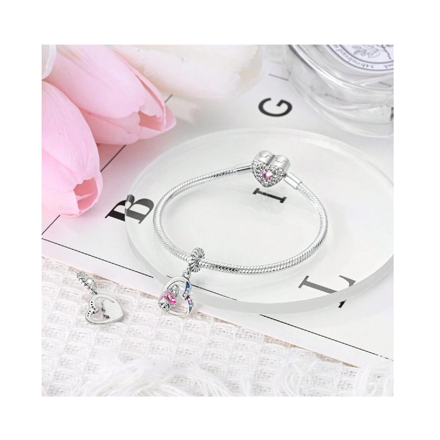 Charm Corazón Amor Madre e Hija En Plata 925 - Imagen 2