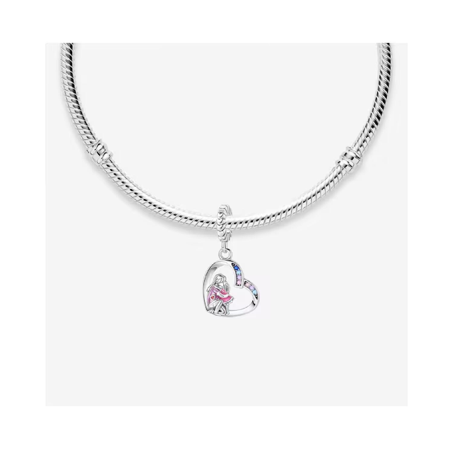 Charm Corazón Amor Madre e Hija En Plata 925 - Imagen 4