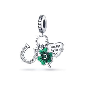 Charm Triple Suerte Lucky Symbol En Plata 925