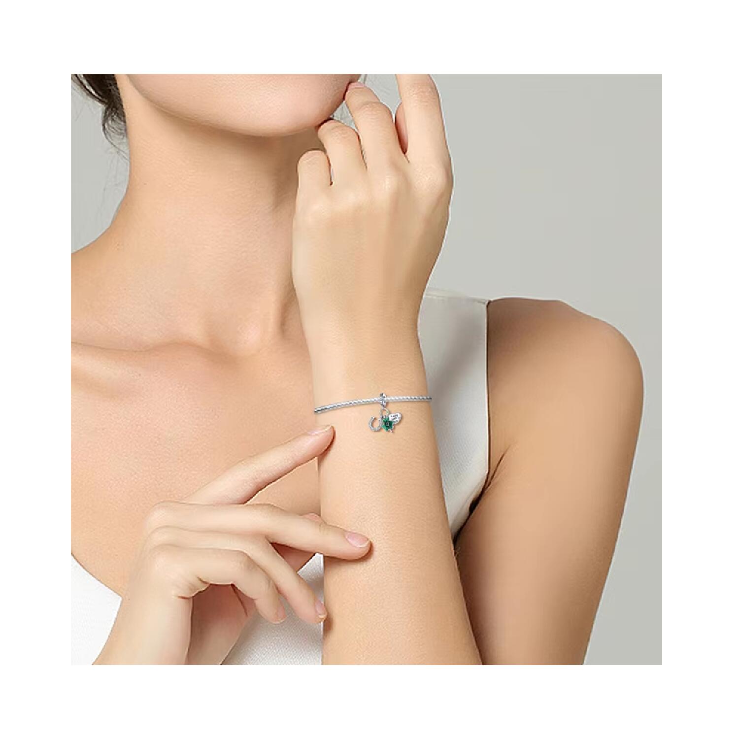 Charm Triple Suerte Lucky Symbol En Plata 925 - Imagen 4