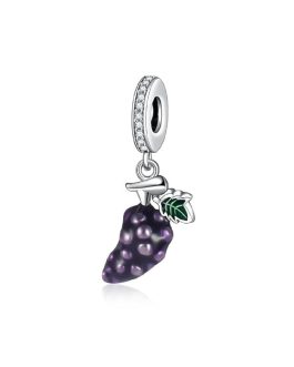 Charm Racimo de Uva Morada En Plata 925