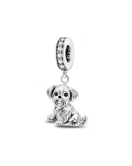 Charm Perro Cachorro Shih Tzu En Plata 925