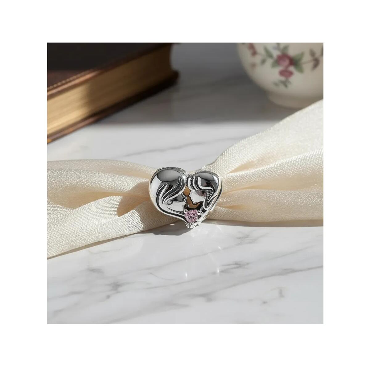 Charm Amor Incondicional de Madre e Hija En Plata 925 - Imagen 3