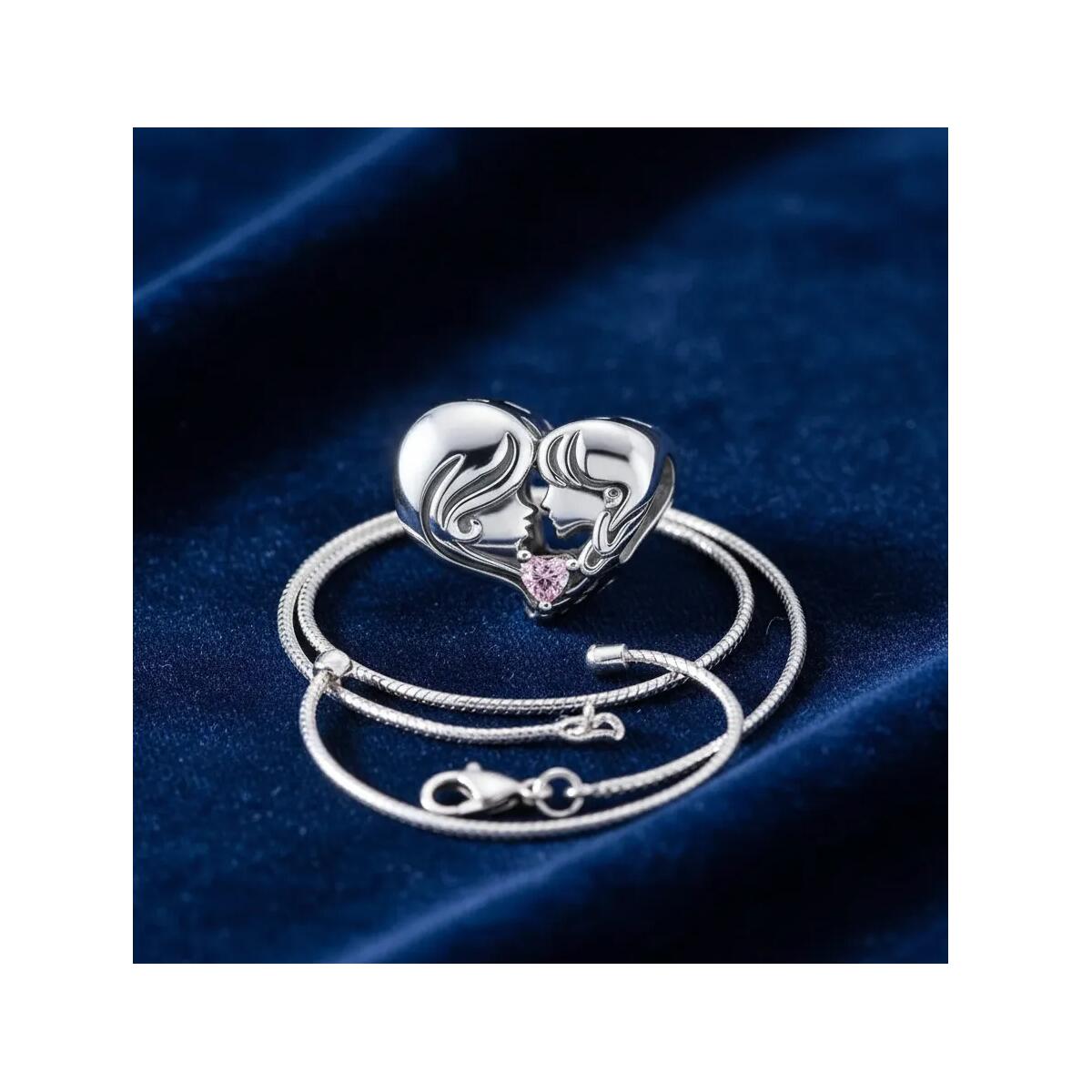 Charm Amor Incondicional de Madre e Hija En Plata 925 - Imagen 2