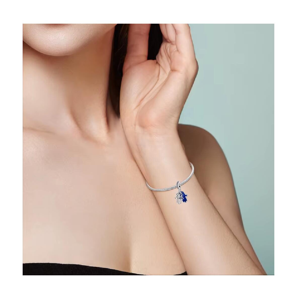 Charm Mano de Fátima Protectora En Plata 925 - Imagen 4