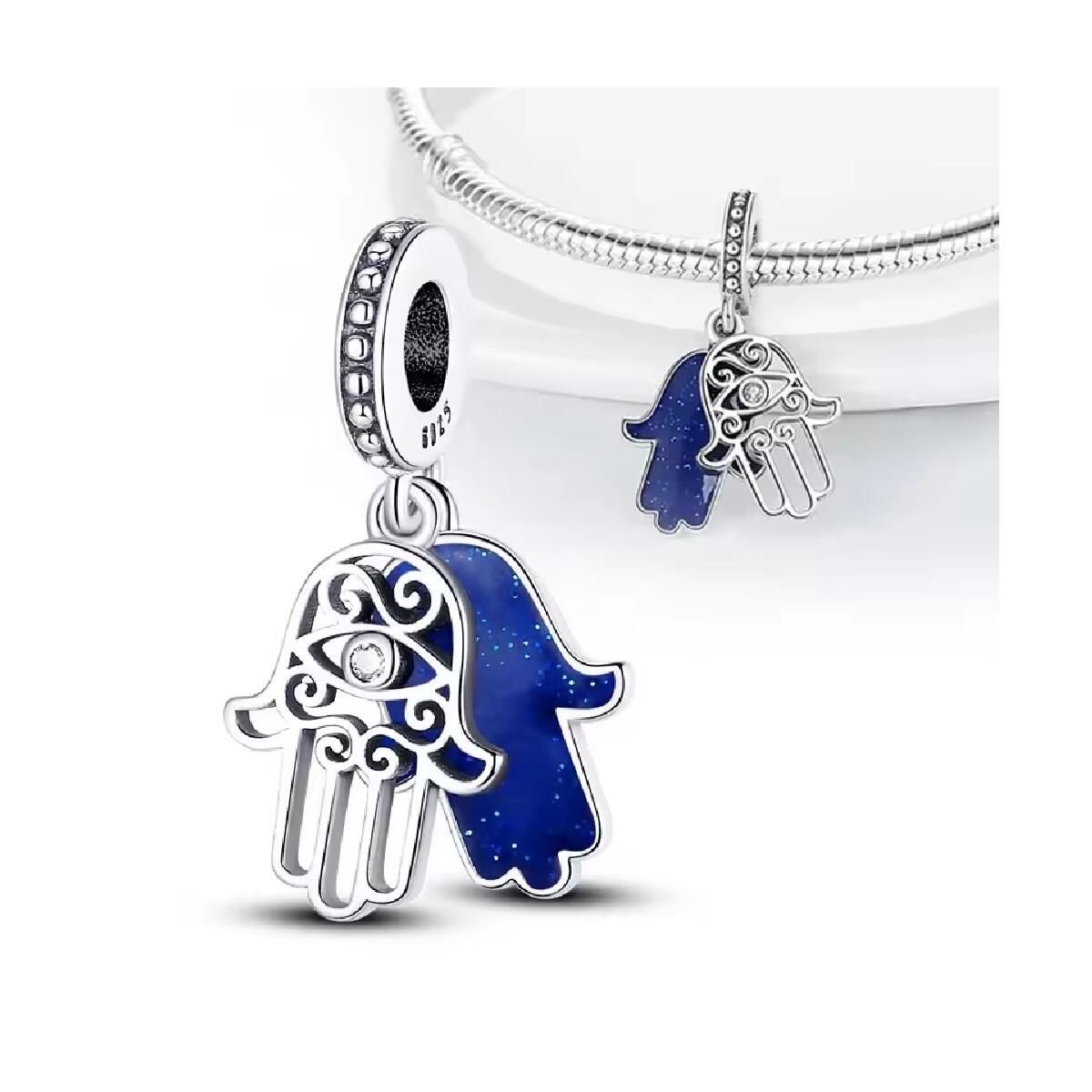 Charm Mano de Fátima Protectora En Plata 925 - Imagen 3
