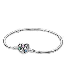 Pulsera Broche Corazón y Árbol de Vida En Plata 925