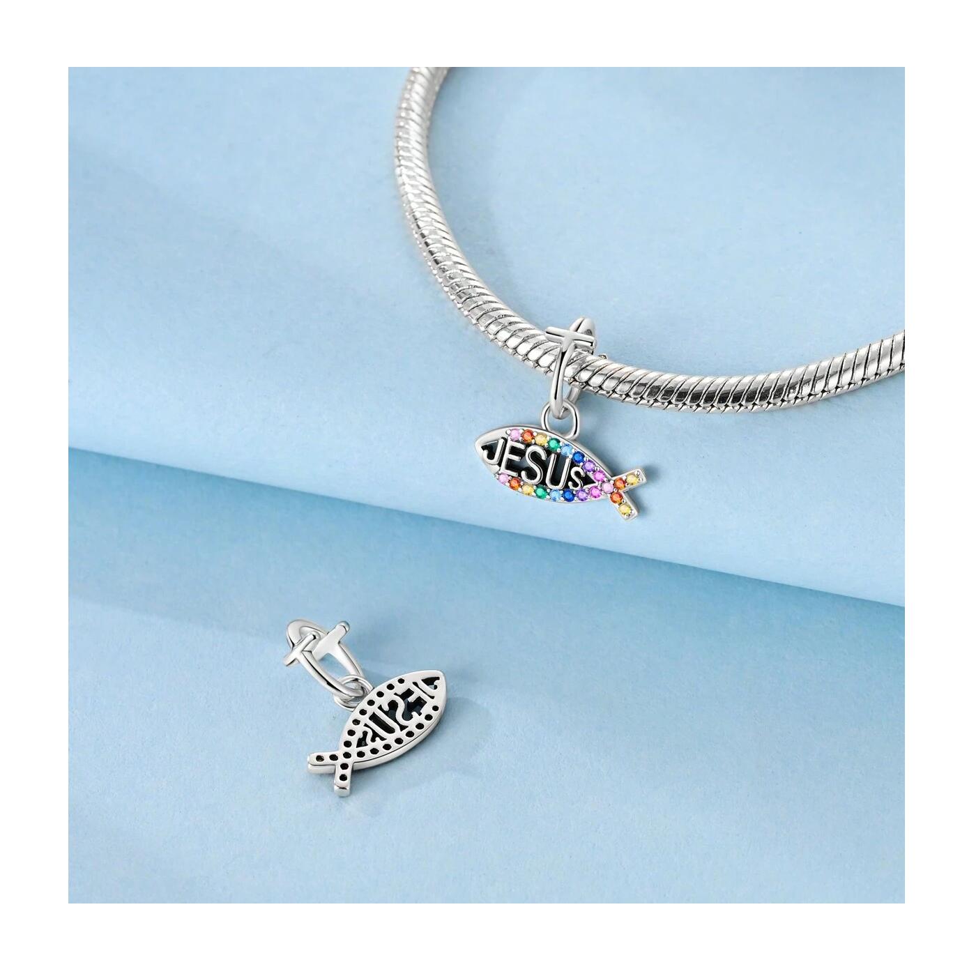 Charm I Love Jesus (amor Por Jesus) En Plata 925 - Imagen 2