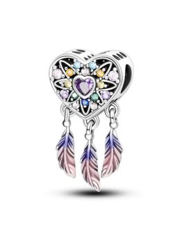 Charm Corazón Atrapasueños En Plata 925
