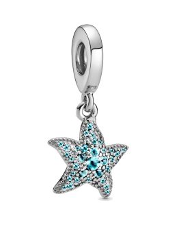 Charm Estrella de Mar Celeste En Plata 925
