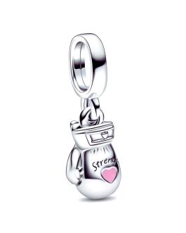 Charm Guante De Boxeo Corazón Rosa en Plata 925