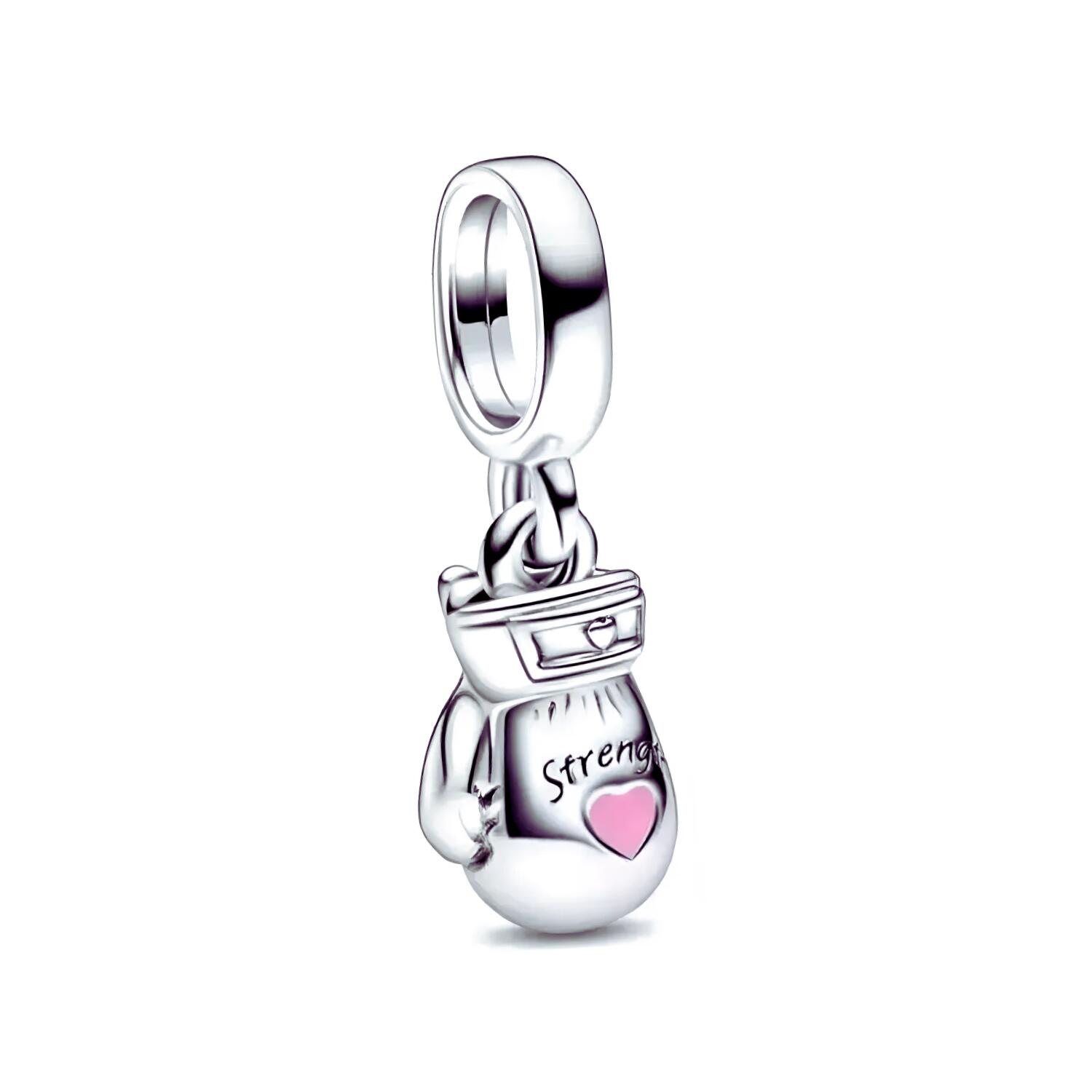 Charm Guante De Boxeo Corazón Rosa en Plata 925