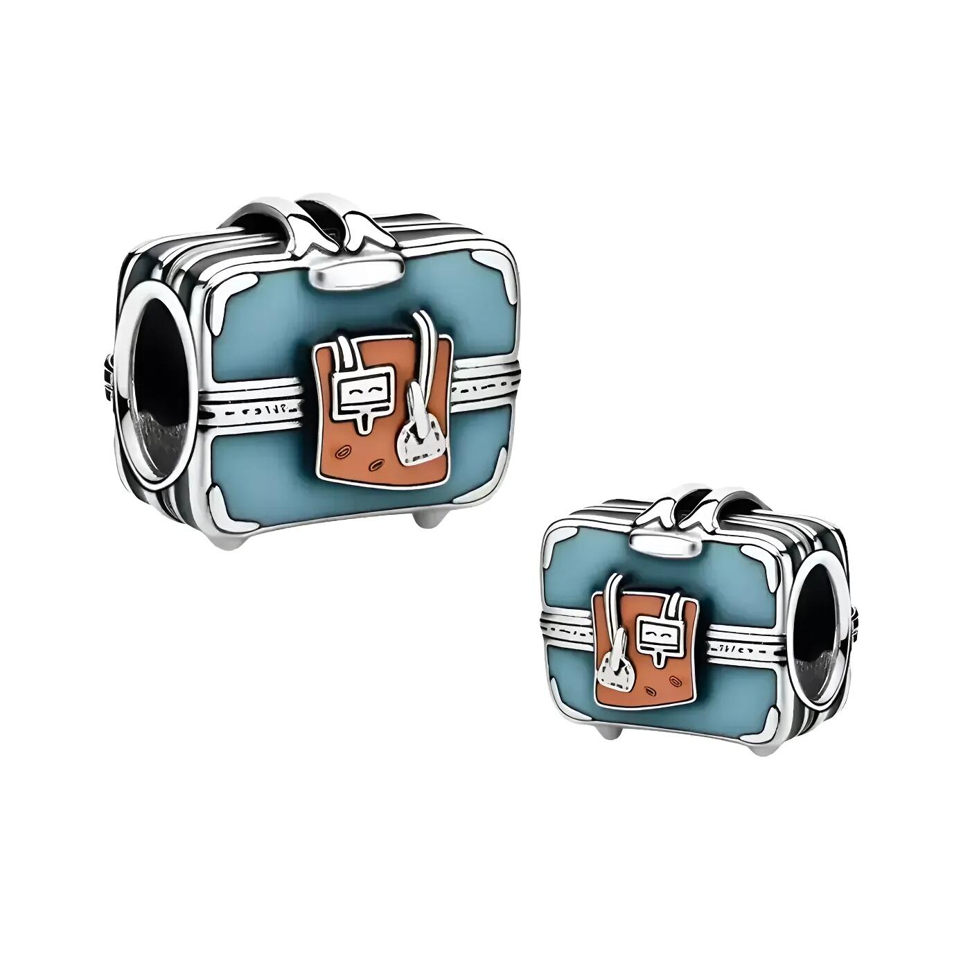 Charm Maleta de Viaje Celeste En Plata 925 - Imagen 2