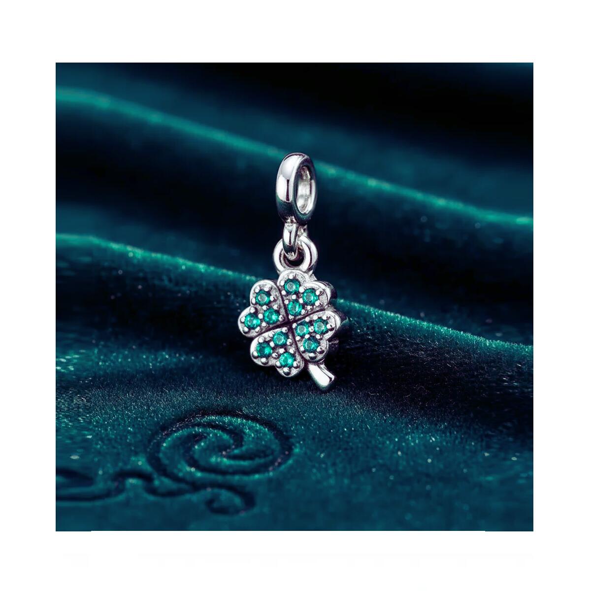Charm Mini Trébol Cuatro Hojas en Plata 925 - Imagen 2