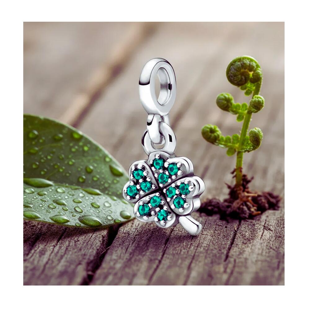 Charm Mini Trébol Cuatro Hojas en Plata 925 - Imagen 3