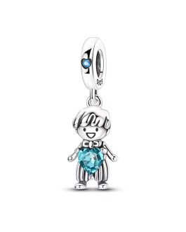Charm Dulce Niño Y Corazón en Plata 925