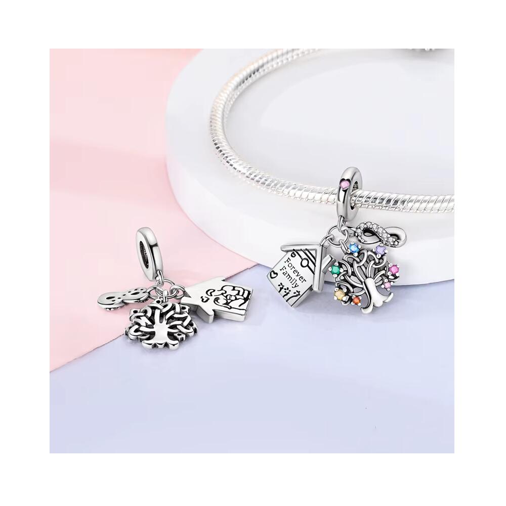 Charm Triple Familia Infinita en Plata 925 - Imagen 2