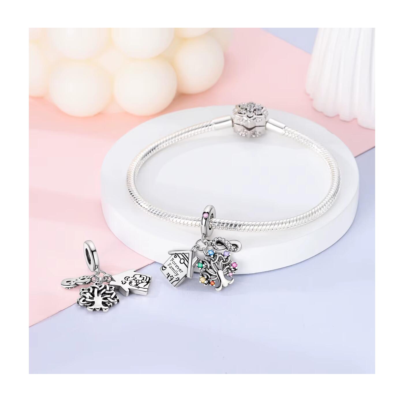 Charm Triple Familia Infinita en Plata 925 - Imagen 3