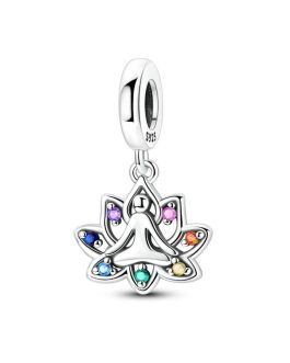 Charm Yoga Y Siete Chakras Espiritual en Plata 925
