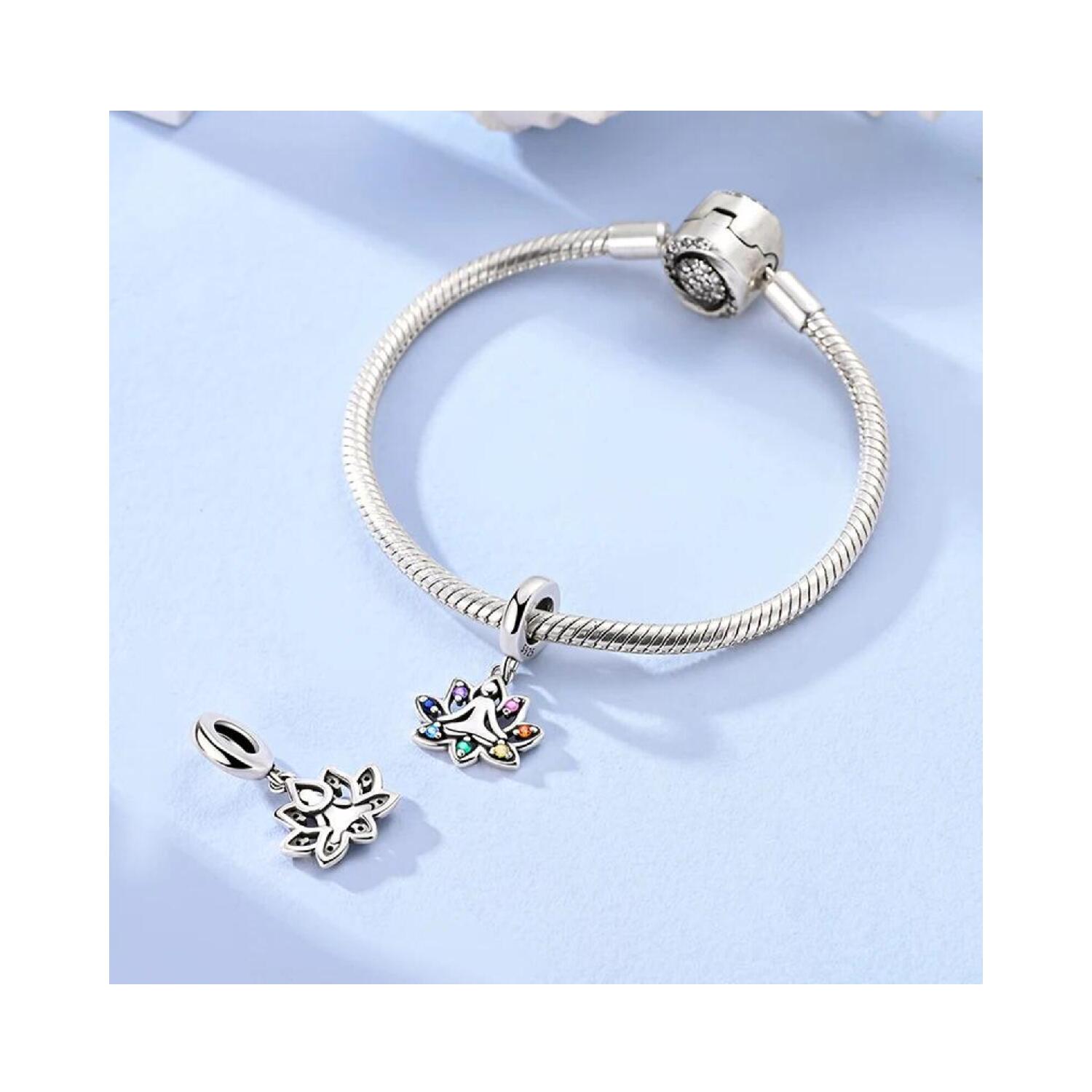 Charm Yoga Y Siete Chakras Espiritual en Plata 925 - Imagen 3
