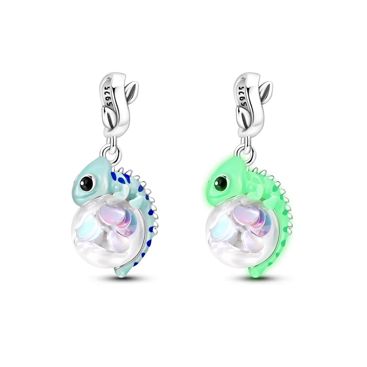 Charm Camaleón Mágico Colorido En Plata 925 - Imagen 2