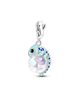 Charm Camaleón Mágico Colorido En Plata 925