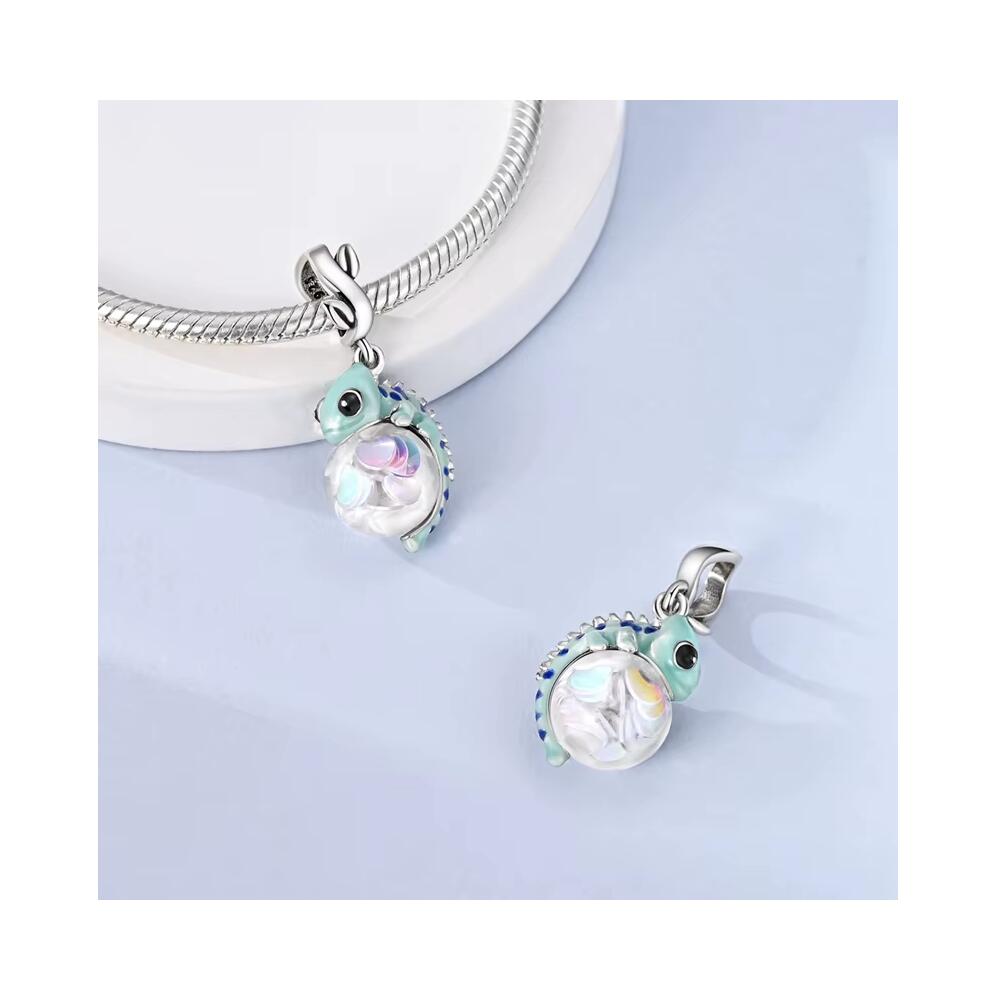 Charm Camaleón Mágico Colorido En Plata 925 - Imagen 3