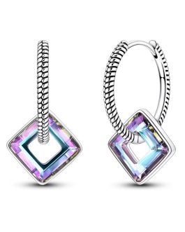 Aros Argolla Trenzada y Colgante En Plata 925