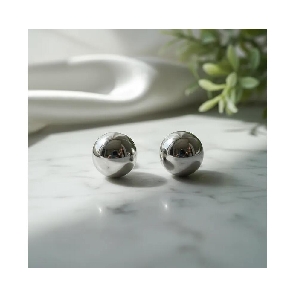 Aros Esfera Brillante En Plata 925 - Imagen 4