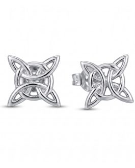 Aros Nudo de Bruja Brillante En Plata 925
