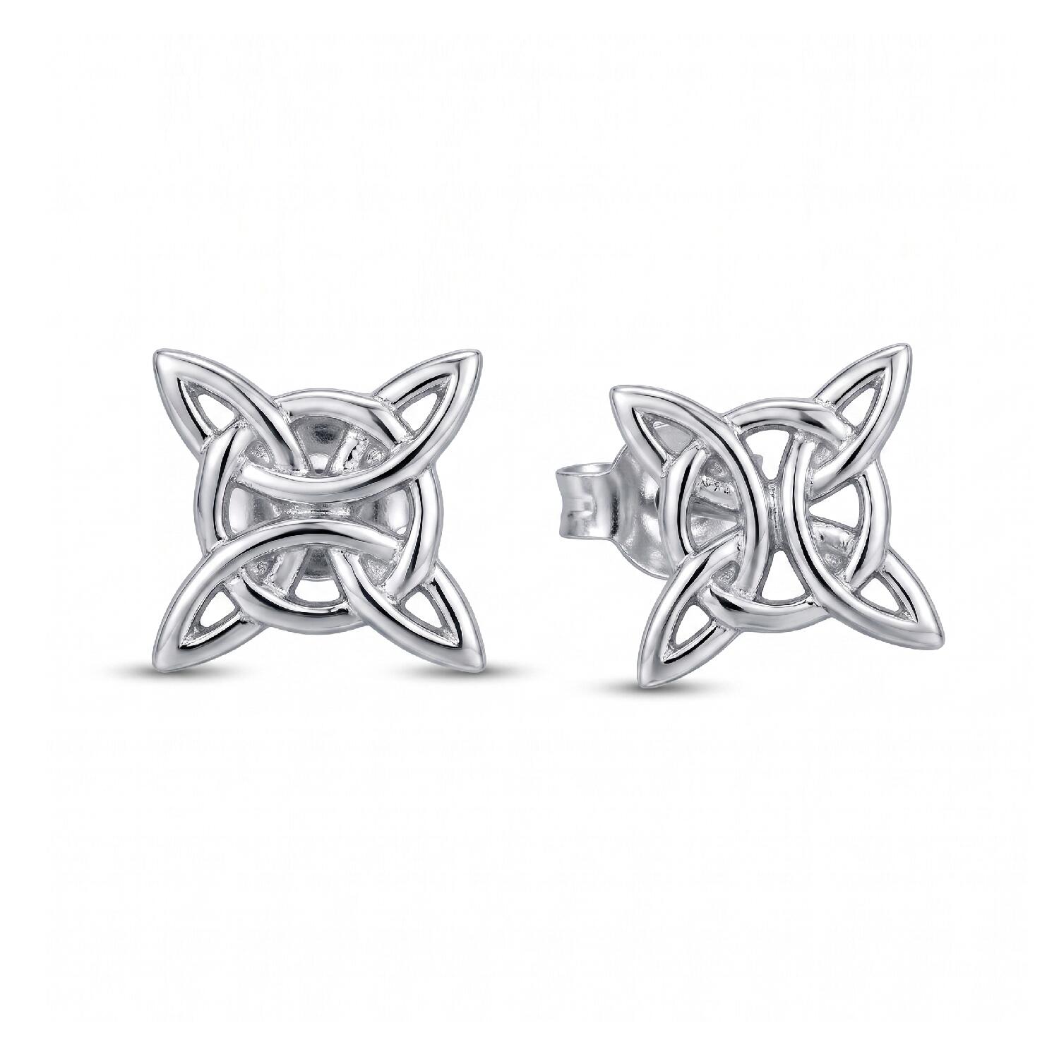 Aros Nudo de Bruja Brillante En Plata 925