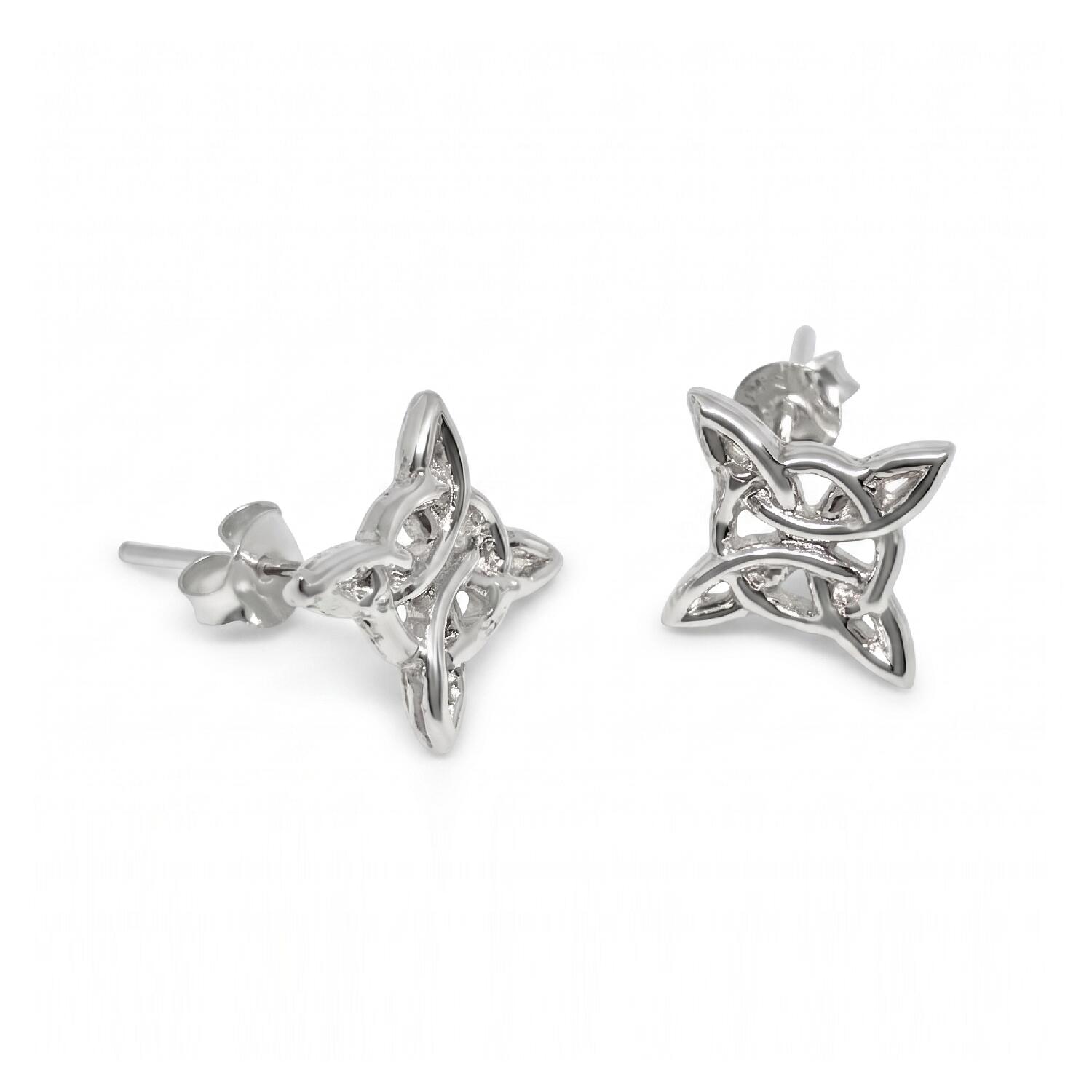 Aros Nudo de Bruja Brillante En Plata 925 - Imagen 2
