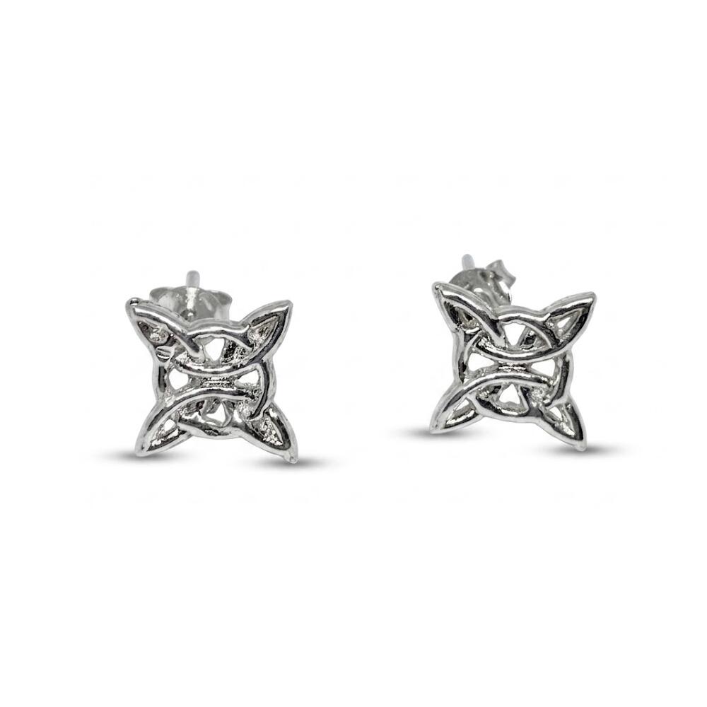 Aros Nudo de Bruja Brillante En Plata 925 - Imagen 4