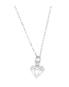 Collar Cadena Diamante Rústico En Plata 925