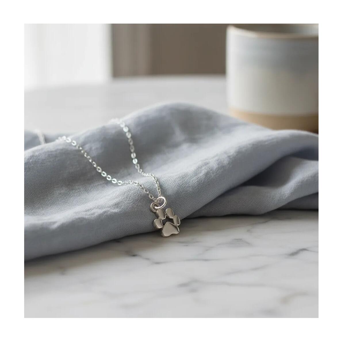 Collar Cadena Huella de Mascota En Plata 925 - Imagen 3