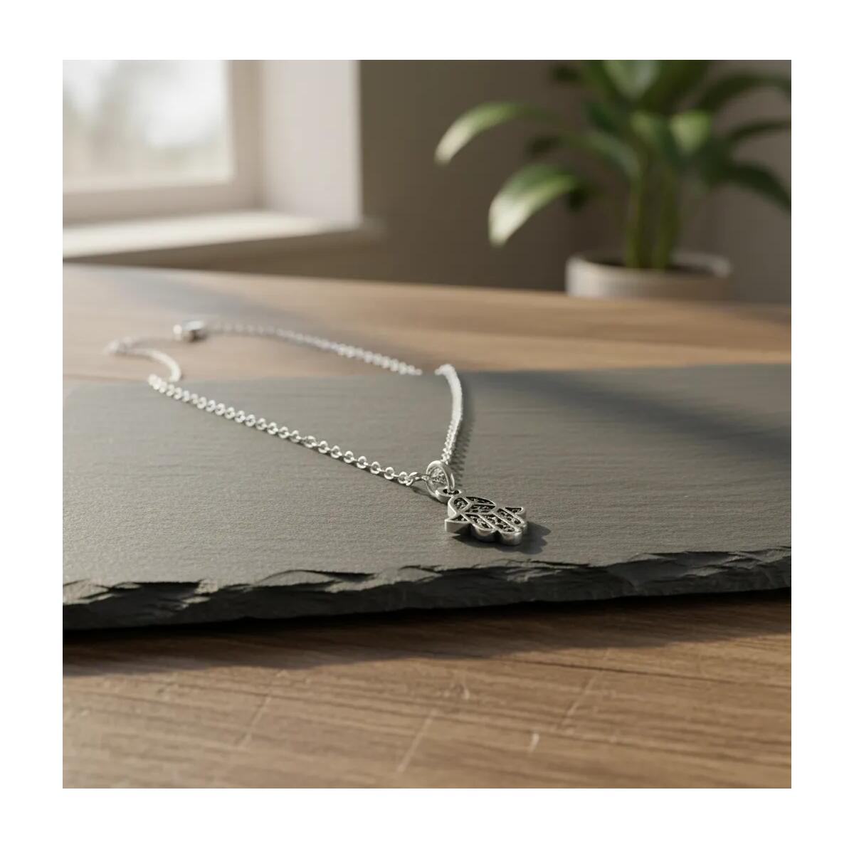 Collar Cadena Mano de Fátima En Plata 925 - Imagen 2