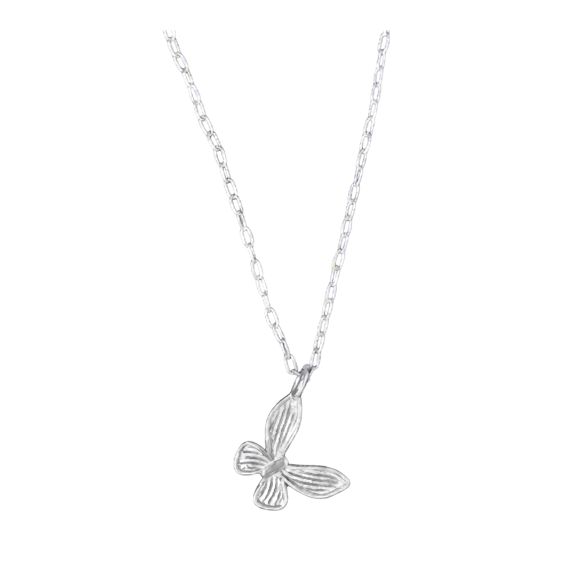 Collar Cadena Mariposa Solitaria En Plata 925