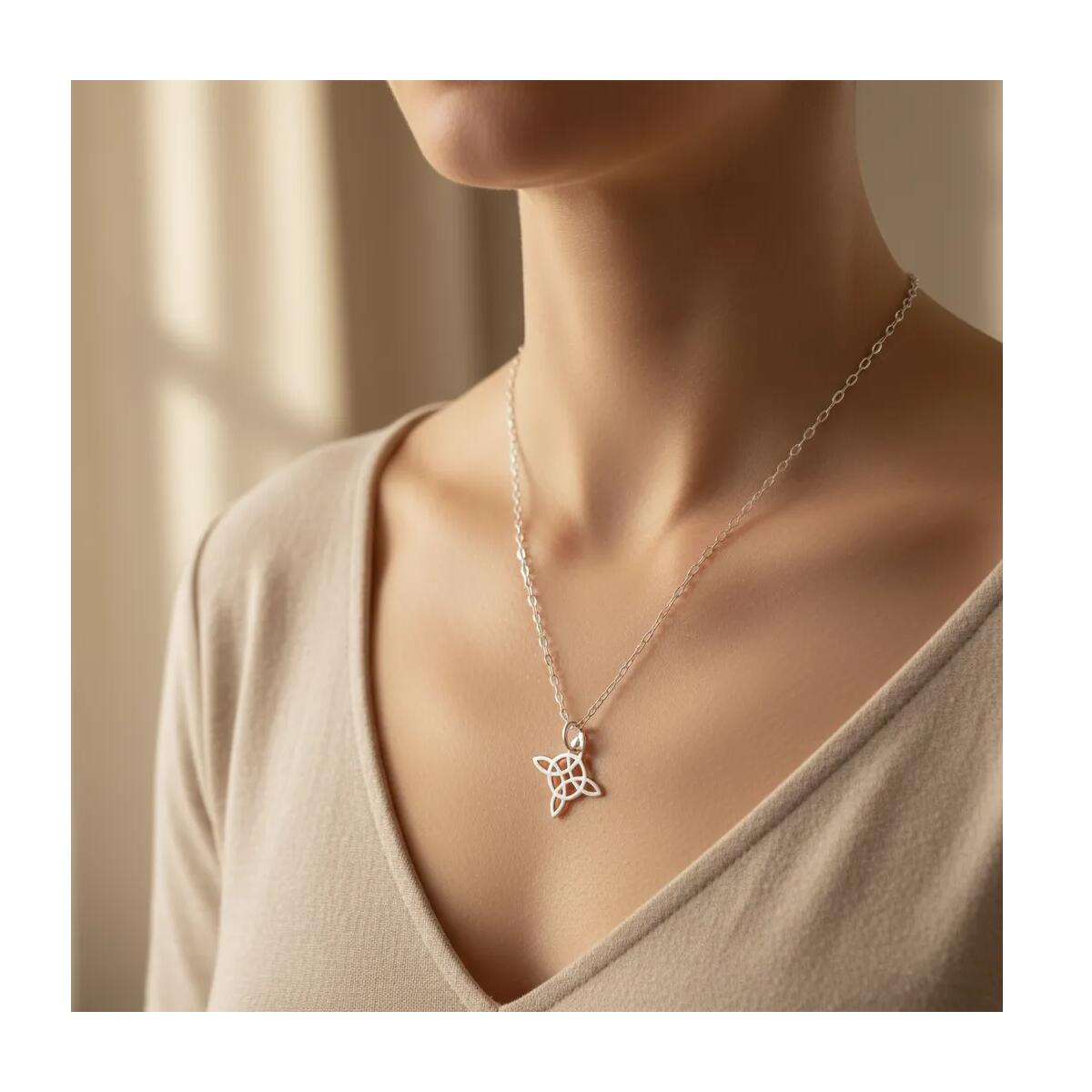Collar Cadena Nudo de Bruja En Plata 925 - Imagen 4