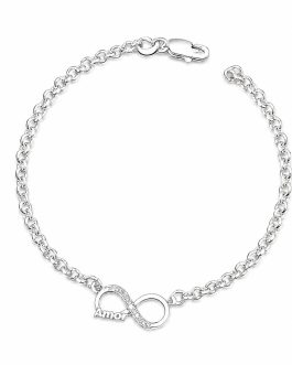 Pulsera Amor Infinito y Cristales En Plata 925