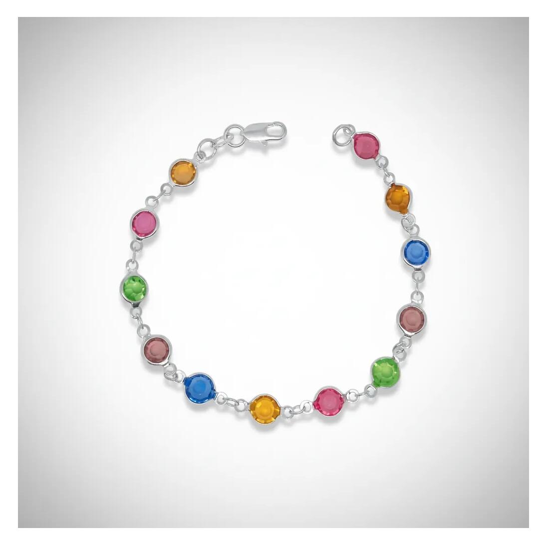 Pulsera Cristales Coloridos En Plata 925 - Imagen 4